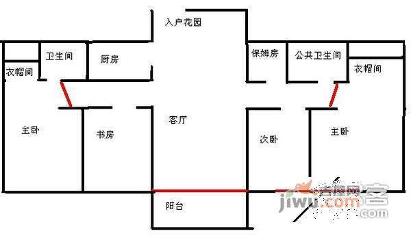 茵悦之生花园5室2厅2卫180㎡户型图