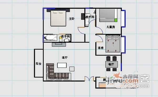 茵悦之生花园3室2厅2卫120㎡户型图