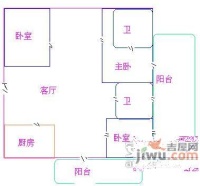 富通丽沙花都4室2厅2卫175㎡户型图