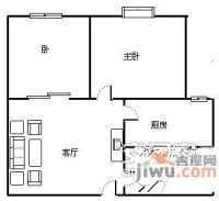 富通丽沙花都2室2厅1卫76㎡户型图