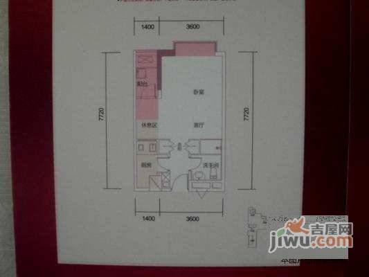 桃源居1室1厅1卫43㎡户型图