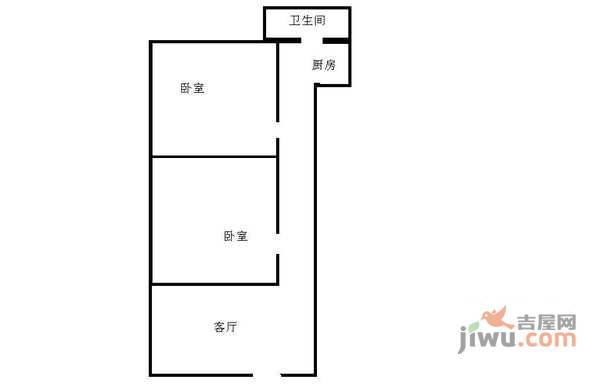 圣淘沙骏园2室1厅1卫100㎡户型图