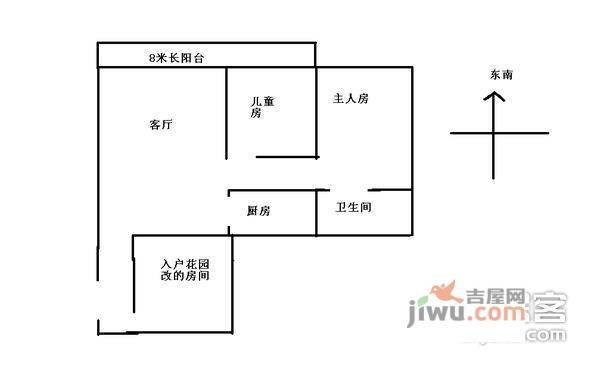 圣淘沙骏园3室2厅1卫户型图