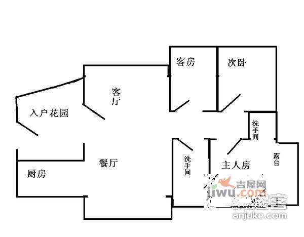 圣淘沙骏园3室2厅1卫户型图