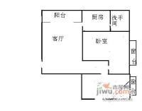 佳兆业可园北区2室1厅1卫65㎡户型图