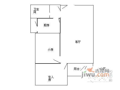 丽湖花园2室2厅1卫75㎡户型图