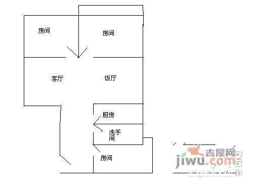 龙珠花园B区3室1厅1卫户型图