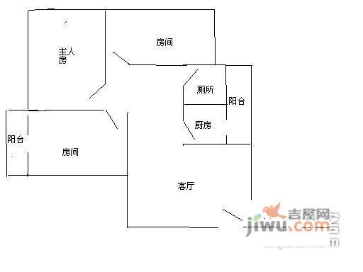 龙珠花园B区3室1厅1卫户型图