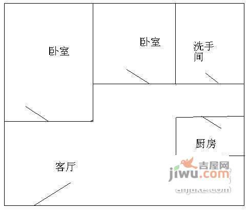 东悦名轩2室1厅1卫63㎡户型图