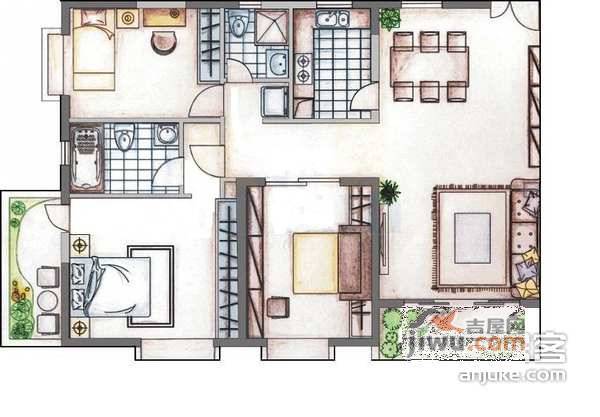 观海台花园4室2厅3卫户型图