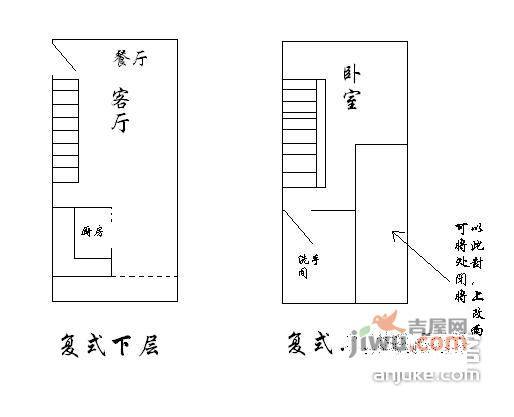 富通好旺角2室1厅1卫38㎡户型图