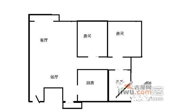 雅仕阁2室2厅1卫户型图