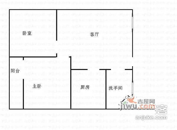 雅仕阁2室2厅1卫户型图