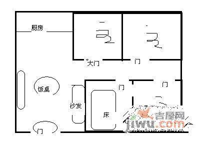 海湾明珠花园3室2厅1卫106㎡户型图