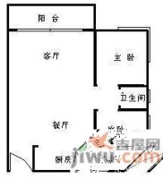 信义假日名城六期2室1厅1卫70㎡户型图