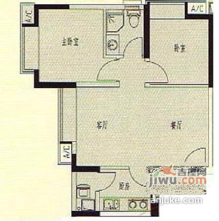 居乐苑2室2厅1卫78㎡户型图