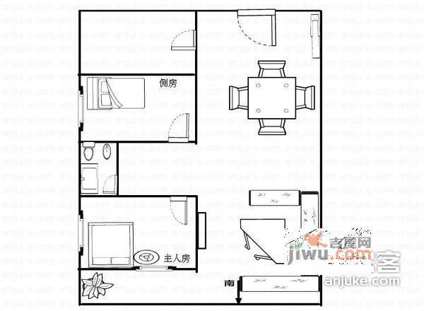 居乐苑2室2厅1卫78㎡户型图