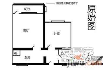 中粮幸福花园1室1厅1卫41㎡户型图