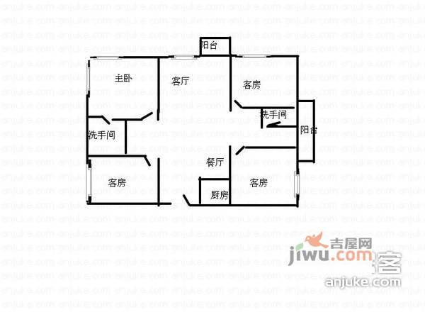 御景台4室2厅2卫142㎡户型图