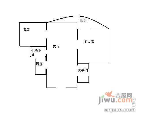 左庭右院南区2室2厅1卫78㎡户型图