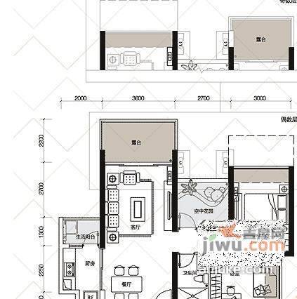 诺德假日花园2室1厅1卫78㎡户型图