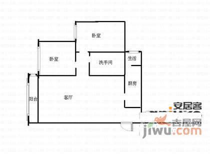 诺德假日花园1室2厅1卫户型图