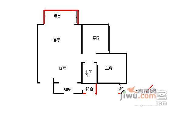 诺德假日花园2室1厅1卫78㎡户型图