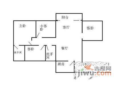 诺德假日花园3室2厅2卫133㎡户型图