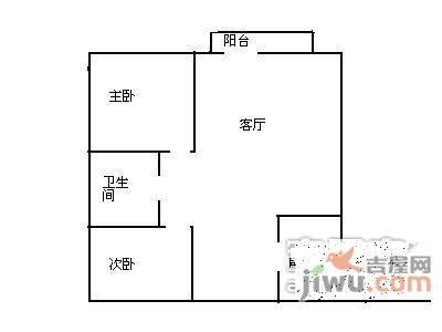 金地上塘道1室1厅1卫48㎡户型图