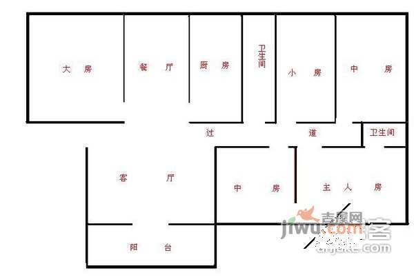 福中福花园4室2厅2卫户型图