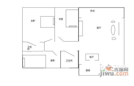 建安新村3室2厅2卫138㎡户型图