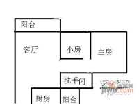 信义假日名城五期2室1厅1卫70㎡户型图