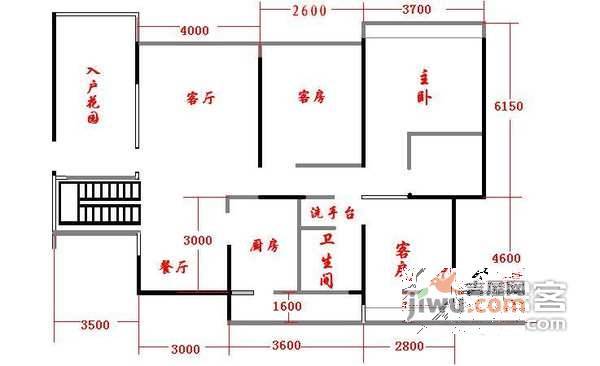 槟城西岸华庭3室2厅2卫89㎡户型图