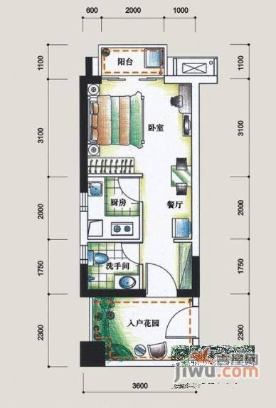 槟城西岸华庭4室2厅1卫76㎡户型图