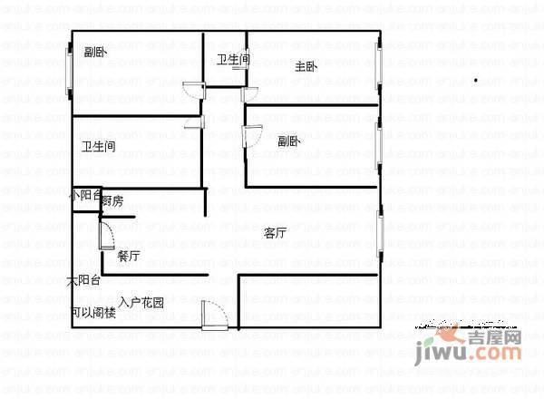 槟城西岸华庭3室2厅2卫89㎡户型图