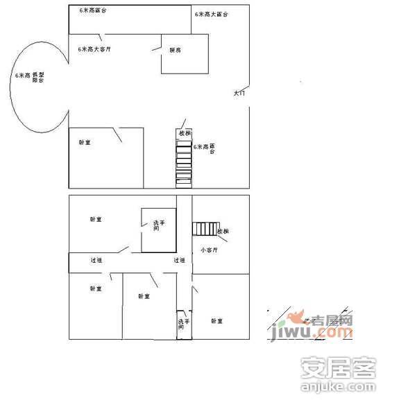 槟城西岸华庭6室3厅3卫213㎡户型图