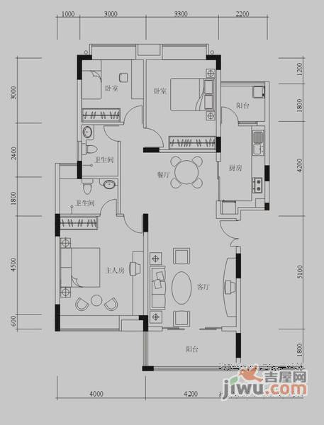 槟城西岸华庭1室0厅1卫户型图