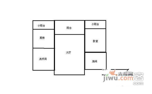 白金假日公寓2室1厅1卫60㎡户型图