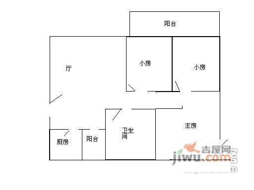 中海怡瑞山居3室2厅1卫95㎡户型图