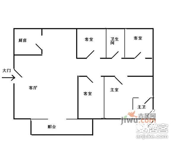 富通蟠龙居4室2厅2卫152㎡户型图