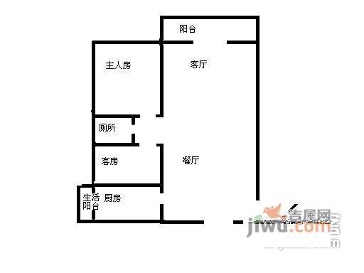 碧海富通城2室2厅1卫户型图