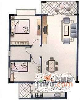 丹枫雅苑2室2厅1卫76㎡户型图