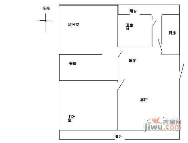 丹枫雅苑3室2厅1卫92㎡户型图