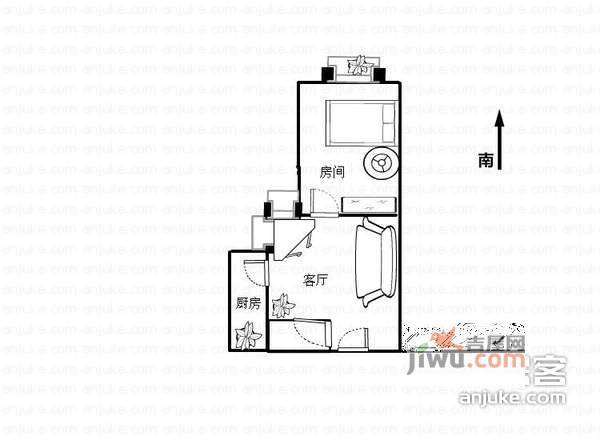 泰康轩1室1厅1卫32㎡户型图