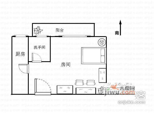 泰康轩1室0厅1卫32㎡户型图