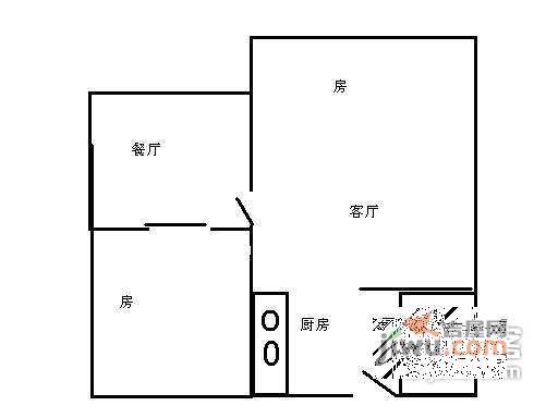 新一代国际公寓2室1厅1卫42㎡户型图