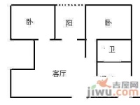 怡康家园2室2厅1卫66㎡户型图