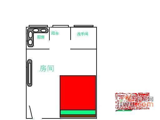 东门1681室1厅1卫40㎡户型图