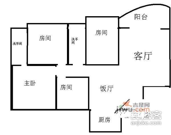 雅然居花园4室2厅2卫124㎡户型图