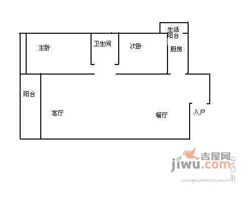 富通天骏3室2厅1卫91㎡户型图